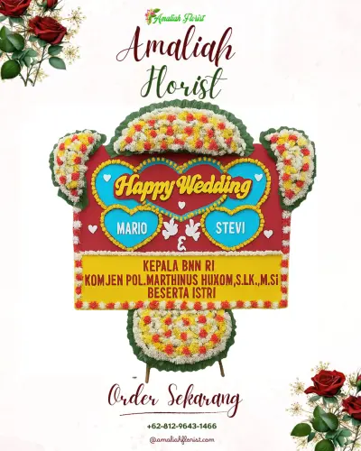 Karangan Papan Bunga Pernikahan di Sungapan